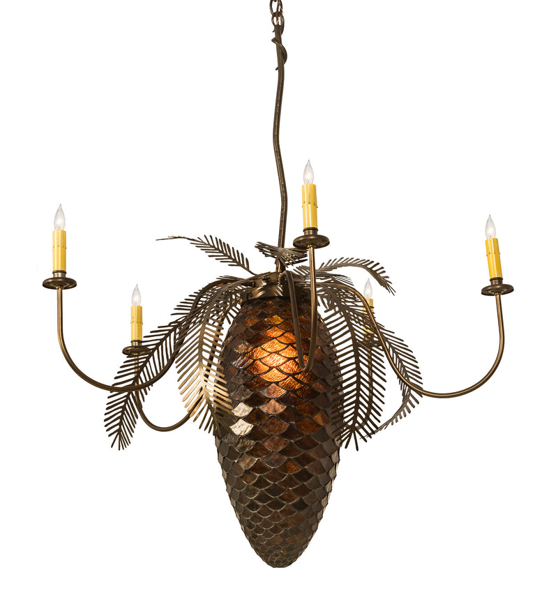Meyda Tiffany 98970 Six Light Chandelier, Antique Copper
