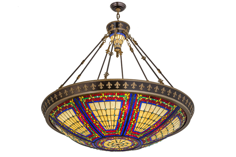 Meyda Tiffany 98985 Ten Light Pendant, Beige Ia Red Lt Blue Green