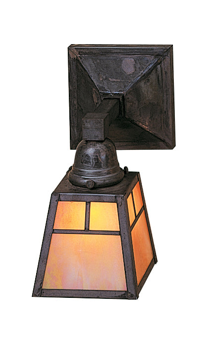 Arroyo AS-1TGW-MB One Light Wall Mount, Mission Brown