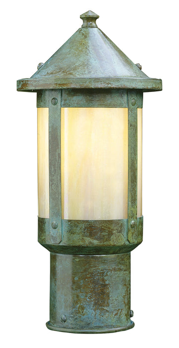 Arroyo BP-6GW-VP One Light Post Mount, Verdigris Patina