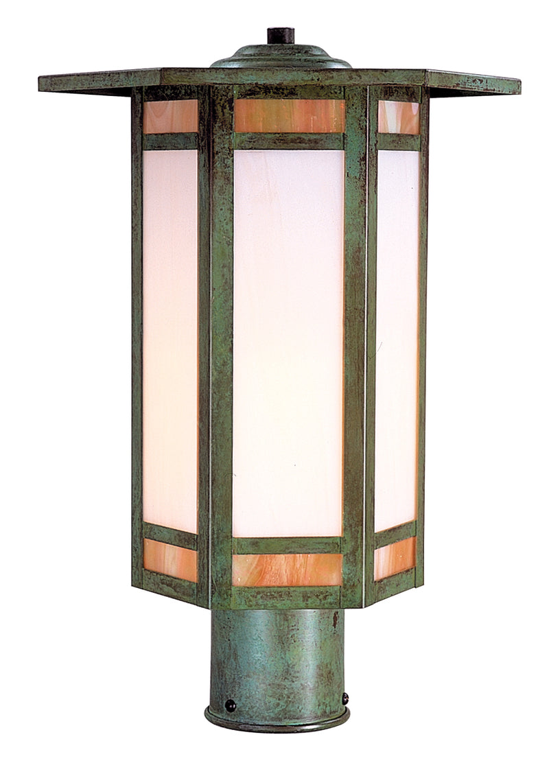 Arroyo ETP-11GWC-VP One Light Post Mount, Verdigris Patina