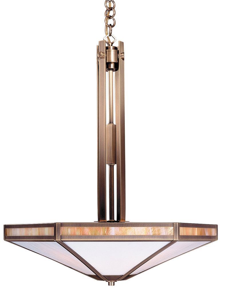 Arroyo ETCH-21GWC-AB Four Light Pendant, Antique Brass