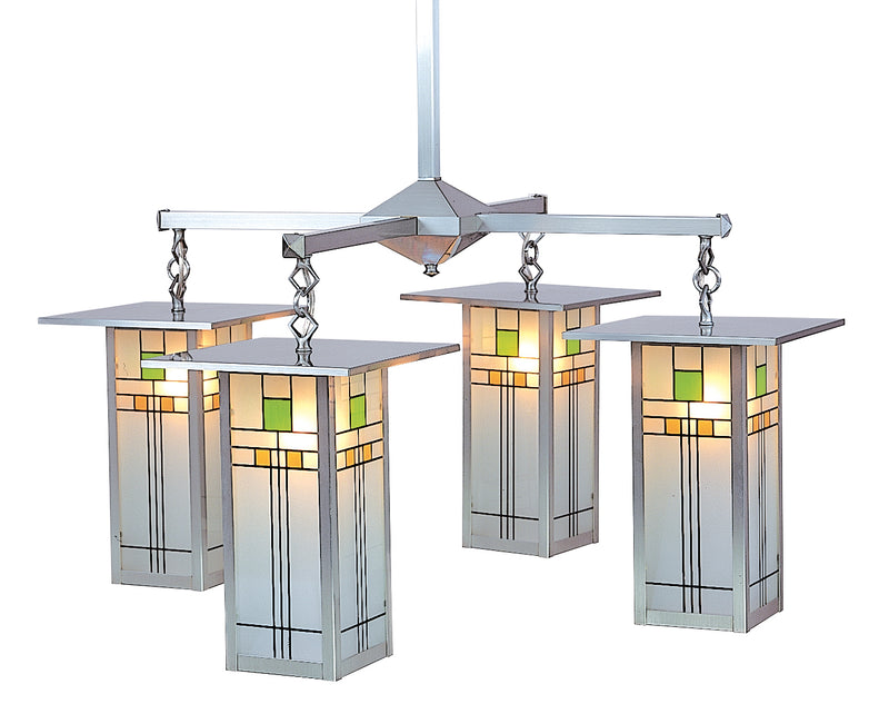 Arroyo FCH-9L/4C-P Four Light Chandelier, Pewter