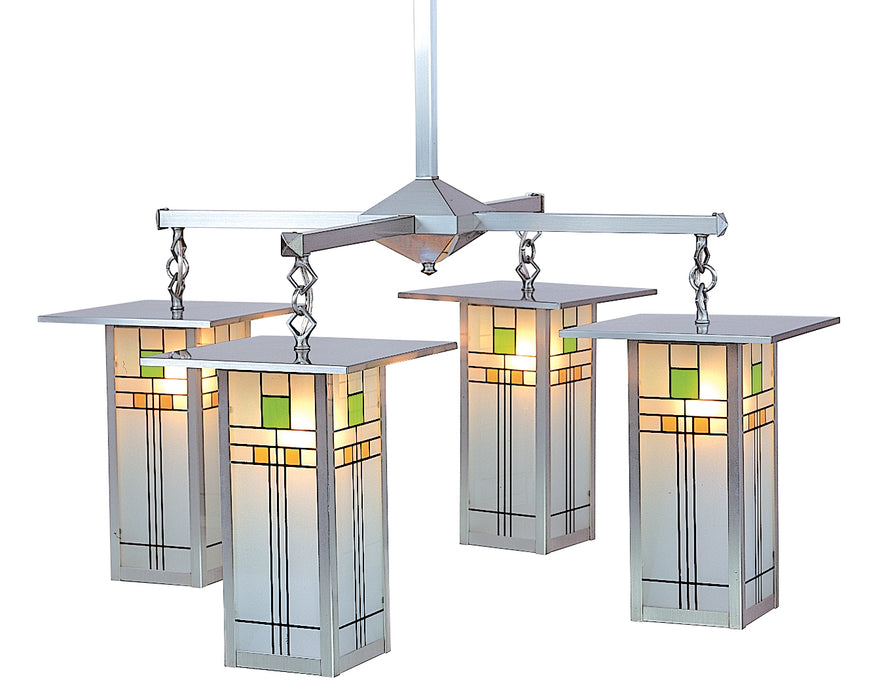 Arroyo FCH-9L/4C-P Four Light Chandelier, Pewter