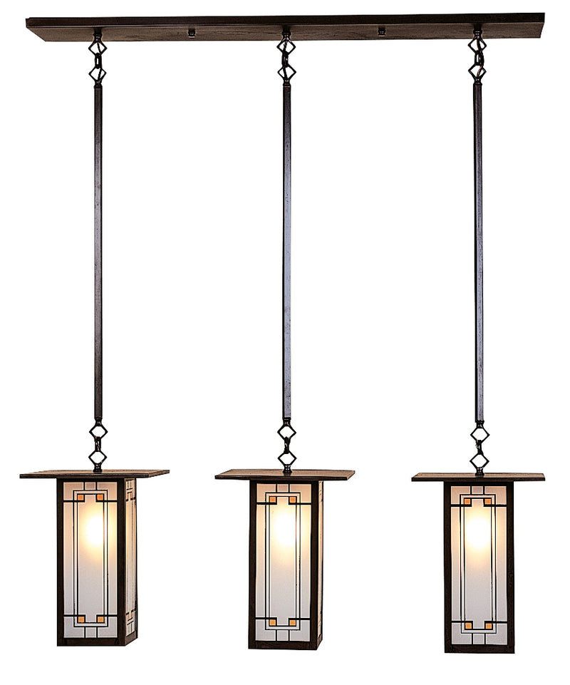 Arroyo FICH-9L/3Y-BZ Three Light Pendant, Bronze