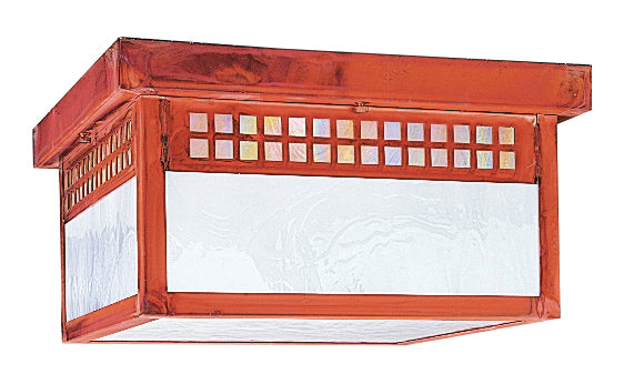 Arroyo GCM-12GWC-RC Two Light Flush Mount, Raw Copper