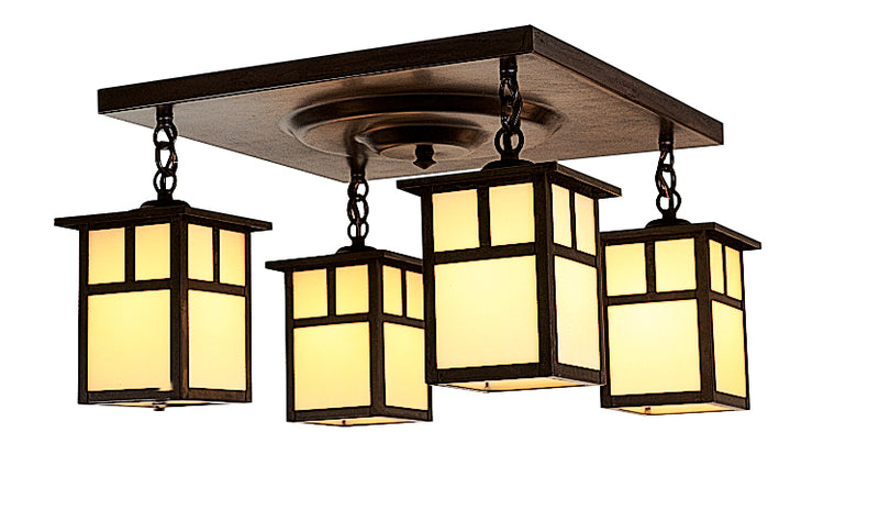 Arroyo MCM-5/4TCR-BZ Four Light Ceiling Mount, Bronze