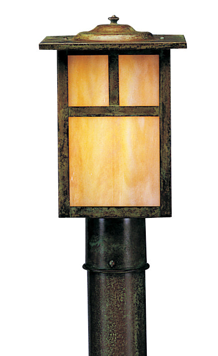 Arroyo MP-7TGW-VP One Light Outdoor Post Lamp, Verdigris Patina