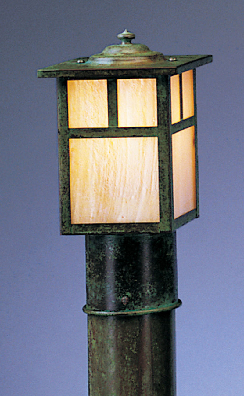 Arroyo MP-5TGW-VP One Light Outdoor Post Lamp, Verdigris Patina