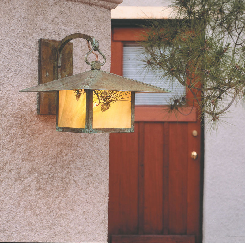 Arroyo MB-17PFGW-VP One Light Wall Mount, Verdigris Patina