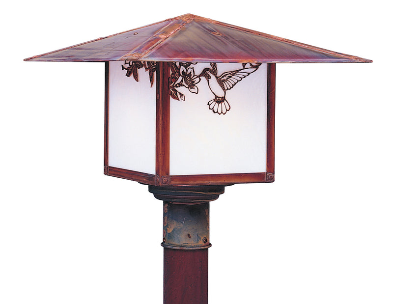 Arroyo MP-17HFWO-RC One Light Outdoor Post Lamp, Raw Copper