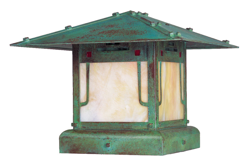 Arroyo PDC-12GRC-VP One Light olumn Mount, Verdigris Patina