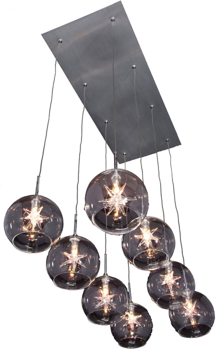 ET2 E20107-24 Eight Light Pendant, Polished Chrome