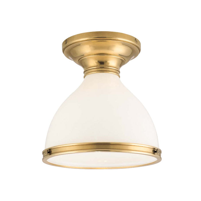 Hudson Valley 2612-AGB One Light Semi Flush Mount, Aged Brass