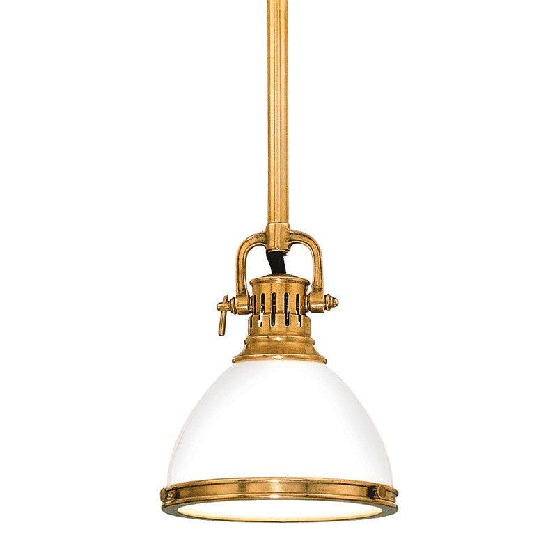 Hudson Valley 2621-AGB One Light Pendant, Aged Brass