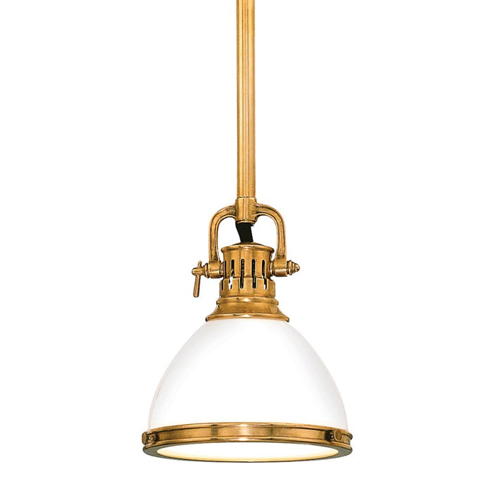 Hudson Valley 2621-AGB One Light Pendant, Aged Brass