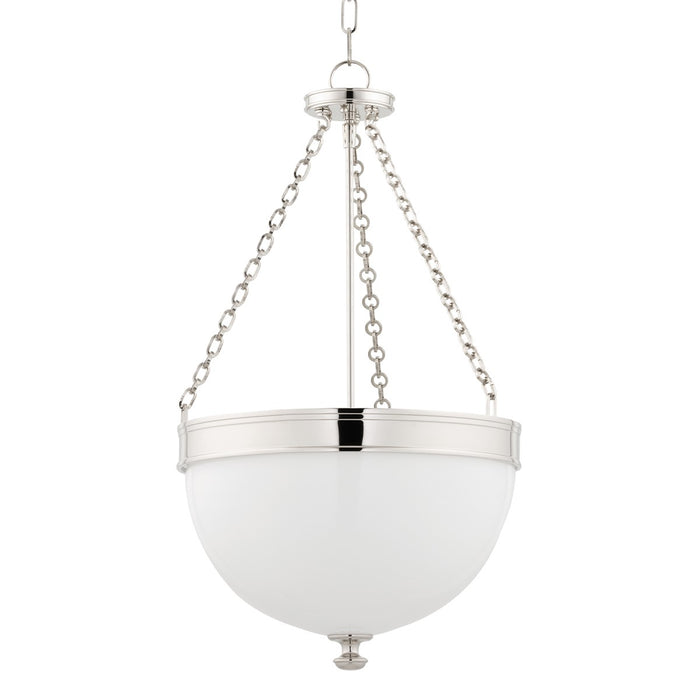 Hudson Valley 327-PN Three Light Pendant, Polished Nickel