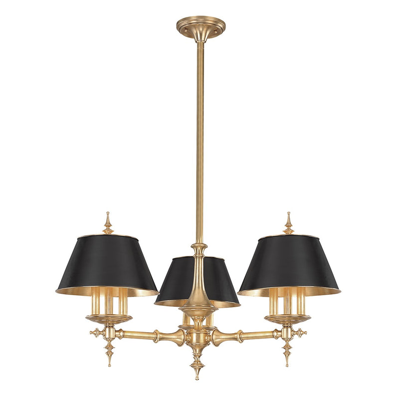 Hudson Valley 9523-AGB Nine Light Chandelier, Aged Brass