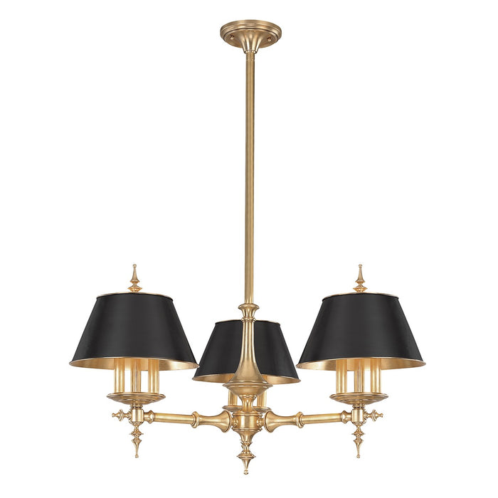 Hudson Valley 9523-AGB Nine Light Chandelier, Aged Brass