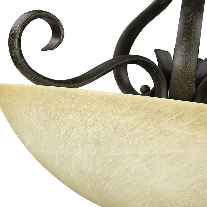 Golden 1567-SF PC Three Light Semi-Flush Mount, Peppercorn