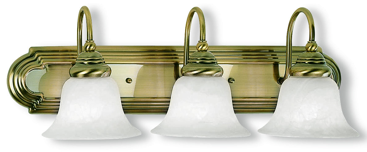 Livex Lighting 1003-01 Three Light Bath Vanity, Antique Brass