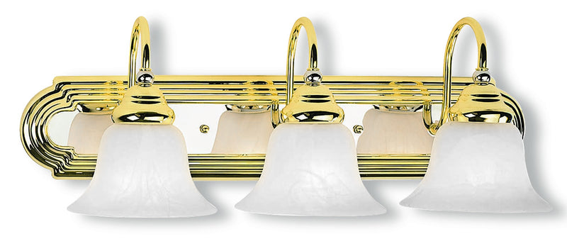 Livex Lighting 1003-25 Three Light Bath Vanity, Polished Brass & Polished Chrome