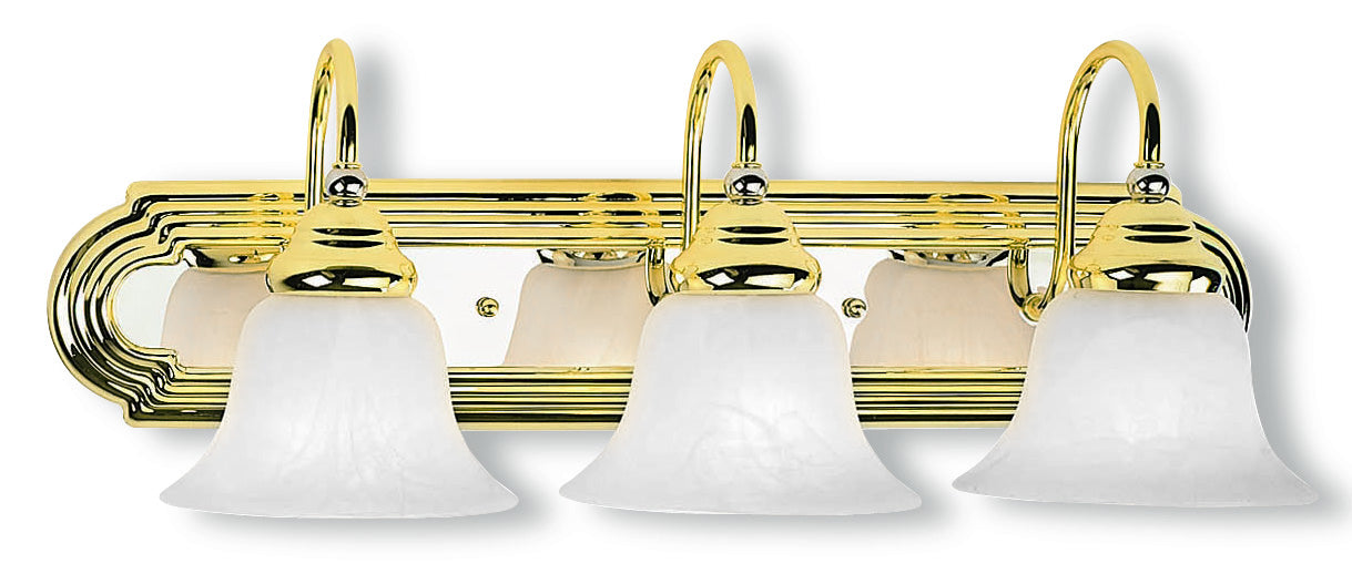 Livex Lighting 1003-25 Three Light Bath Vanity, Polished Brass & Polished Chrome