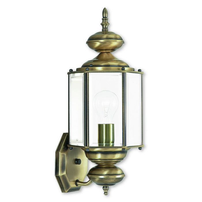Livex Lighting 2006-01 One Light Outdoor Wall Lantern, Antique Brass