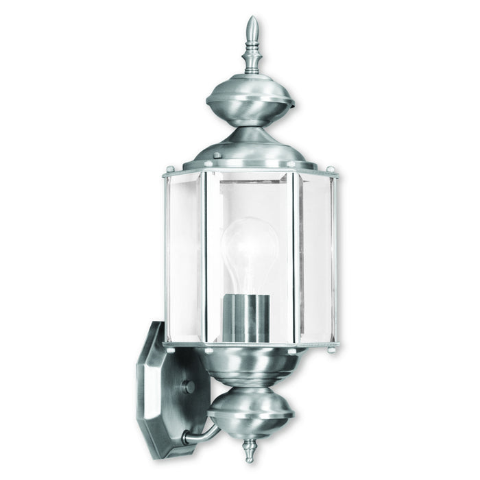 Livex Lighting 2006-91 One Light Outdoor Wall Lantern, Brushed Nickel