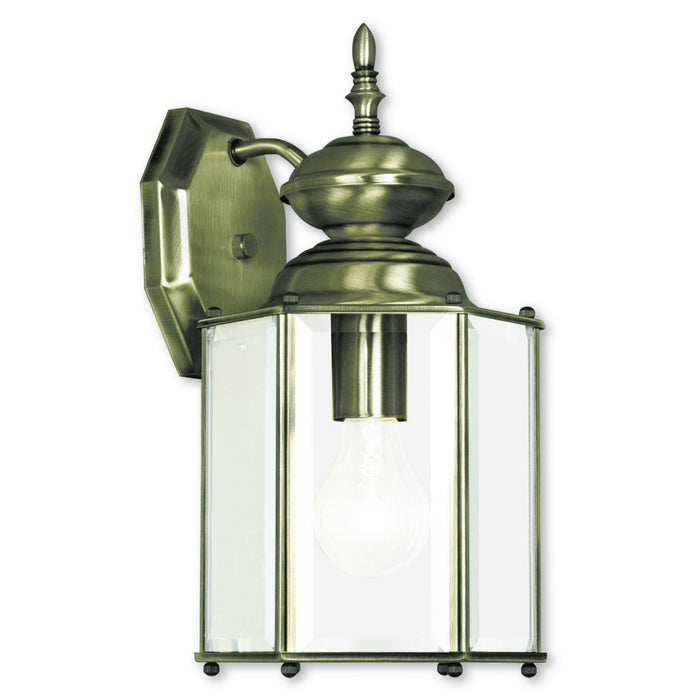 Livex Lighting 2007-01 One Light Outdoor Wall Lantern, Antique Brass