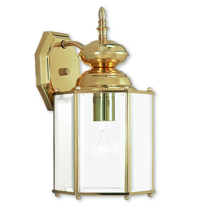 Livex Lighting 2007-02 One Light Outdoor Wall Lantern, Polished Brass