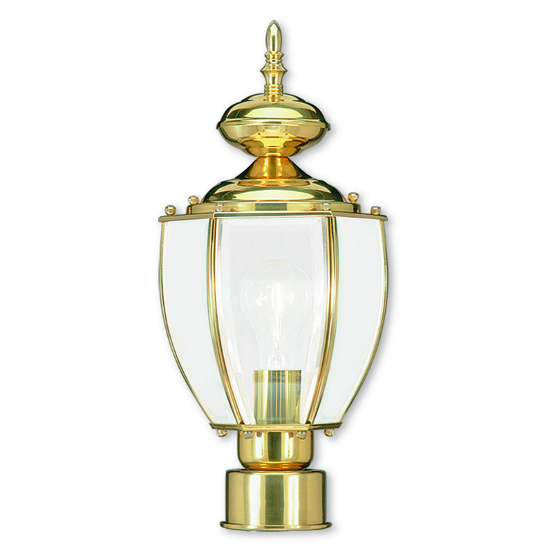 Livex Lighting 2009-02 One Light Outdoor Post-Top Lanterm, Polished Brass