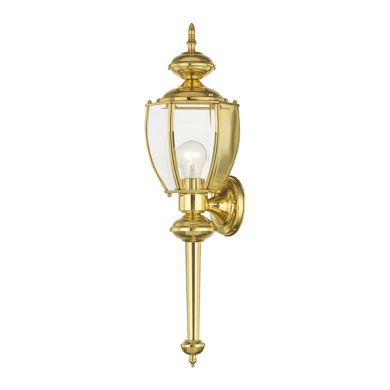 Livex Lighting 2112-02 One Light Outdoor Wall Lantern, Polished Brass