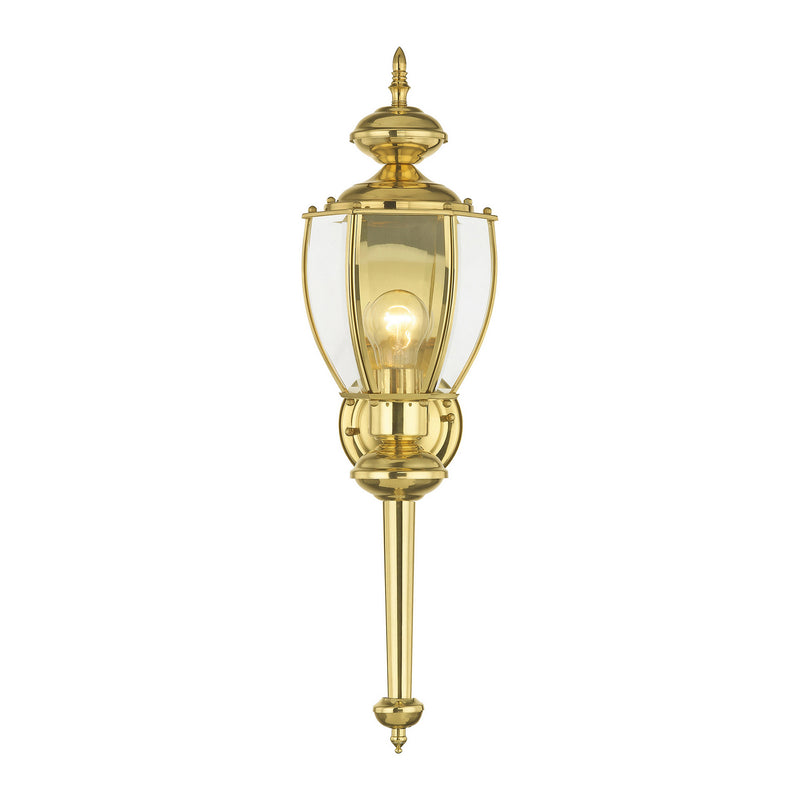Livex Lighting 2112-02 One Light Outdoor Wall Lantern, Polished Brass