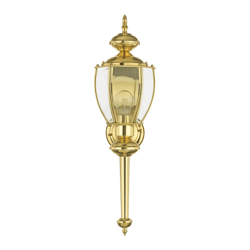 Livex Lighting 2112-02 One Light Outdoor Wall Lantern, Polished Brass