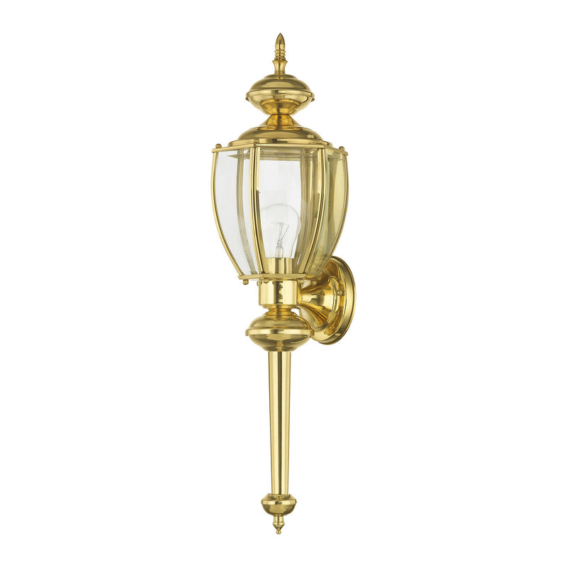Livex Lighting 2112-02 One Light Outdoor Wall Lantern, Polished Brass