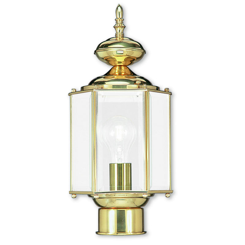 Livex Lighting 2117-02 One Light Outdoor Post-Top Lanterm, Polished Brass