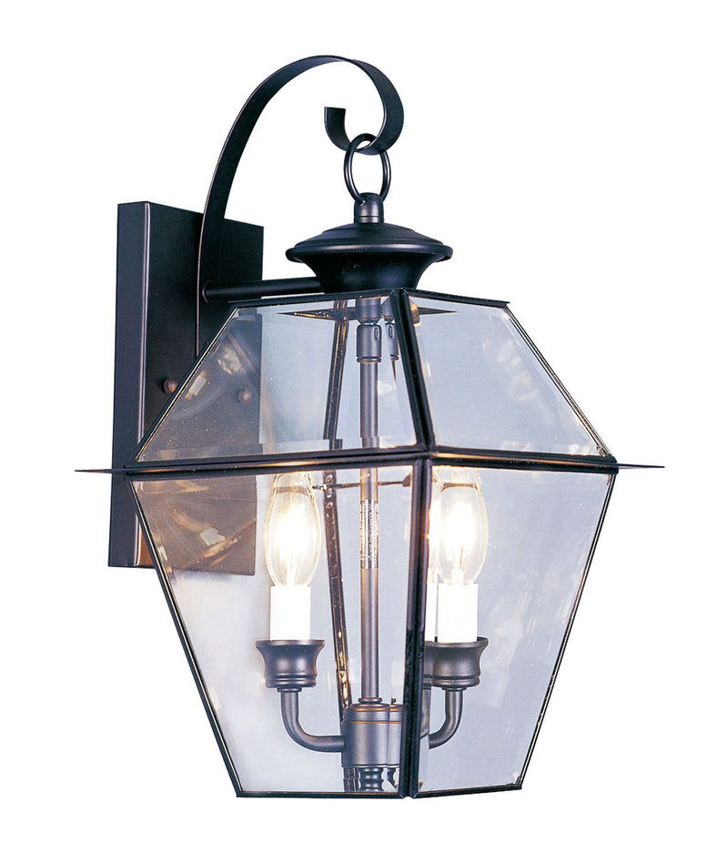 Livex Lighting 2281-04 Two Light Outdoor Wall Lantern, Black