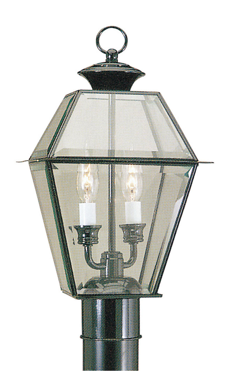 Livex Lighting 2284-04 Two Light Outdoor Post Lantern, Black