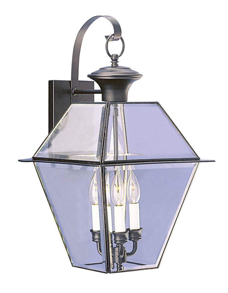 Livex Lighting 2381-04 Three Light Outdoor Wall Lantern, Black