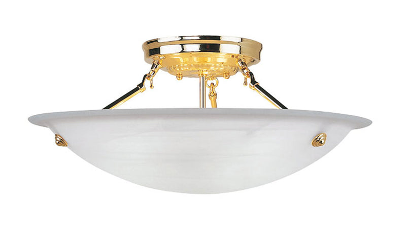 Livex Lighting 4274-02 Three Light Ceiling Mount, Polished Brass