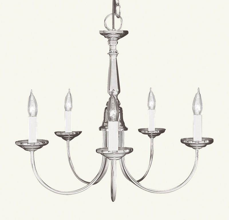 Livex Lighting 6030-91 Five Light Chandelier, Brushed Nickel