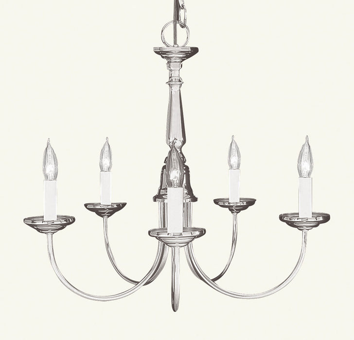 Livex Lighting 6030-91 Five Light Chandelier, Brushed Nickel