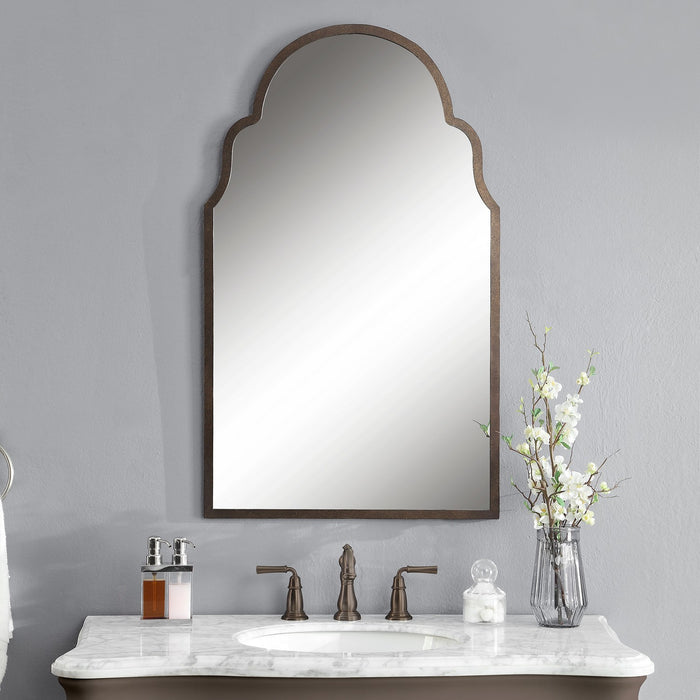 Uttermost 12668 P Mirror, Dark Brown w/Burnished Edges