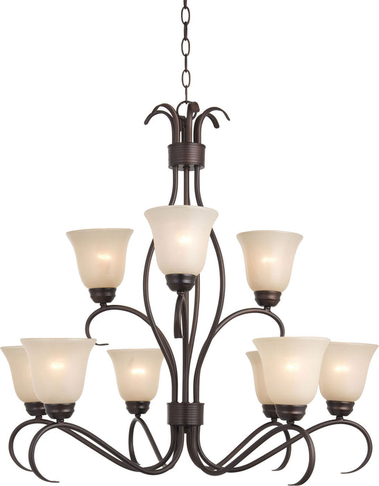 Maxim 10128WSOI Nine Light Chandelier, Oil Rubbed Bronze