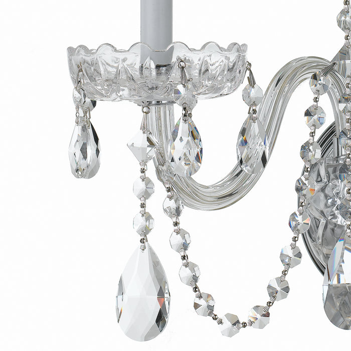 Crystorama 1033-CH-CL-S Three Light Wall Sconce, Polished Chrome