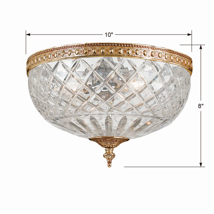 Crystorama 117-10-OB Two Light Flush Mount, Olde Brass