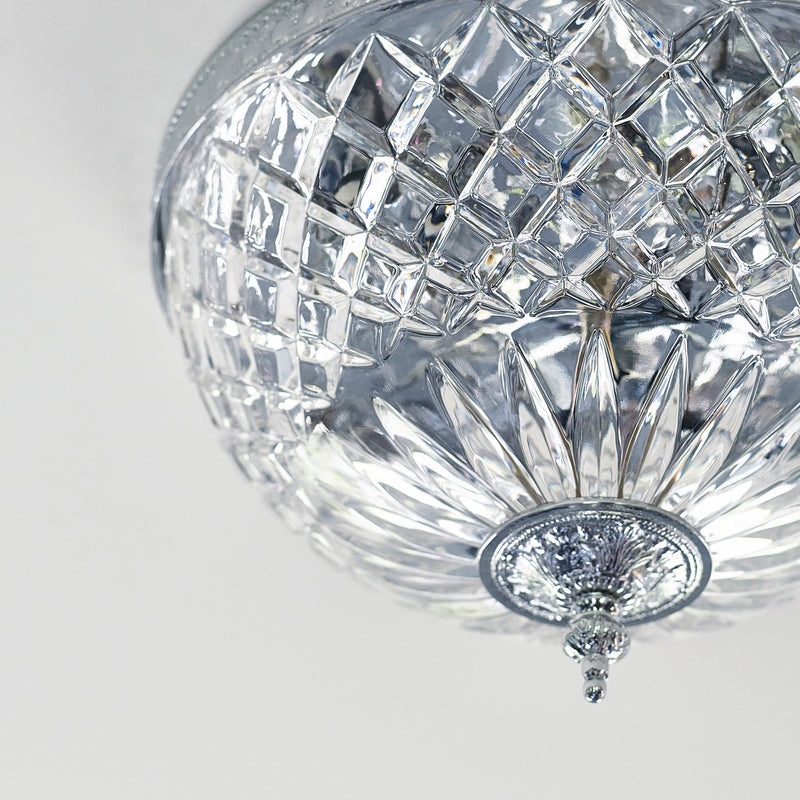 Crystorama 117-12-CH Three Light Flush Mount, Polished Chrome