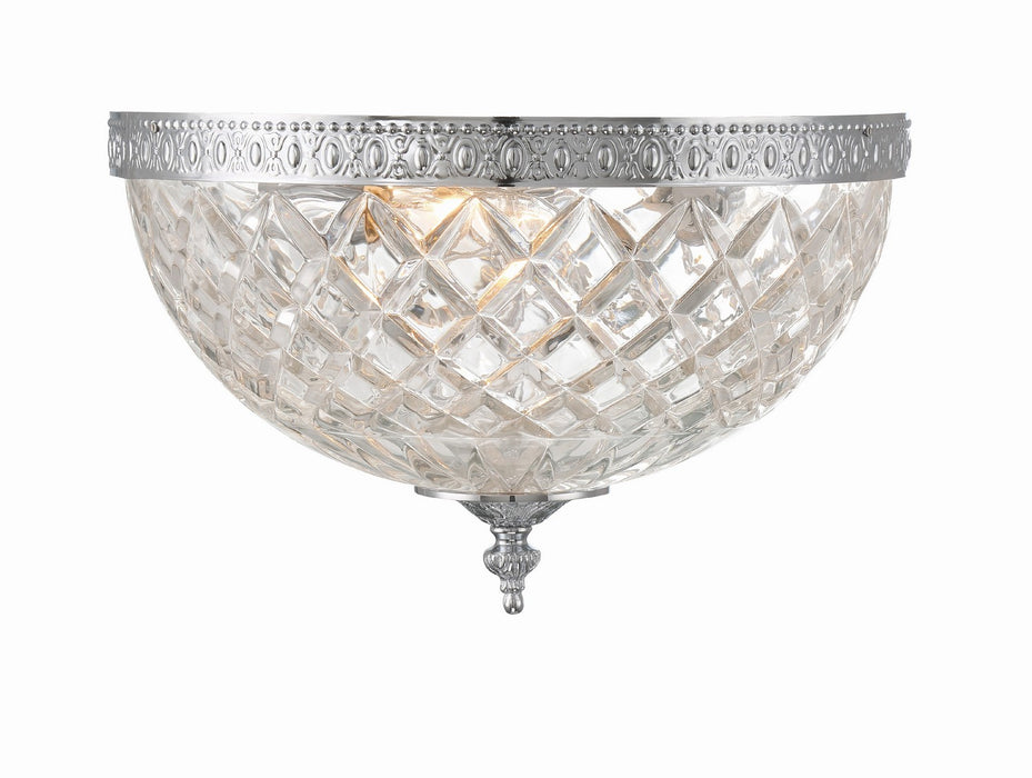 Crystorama 117-12-CH Three Light Flush Mount, Polished Chrome