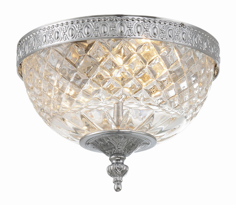 Crystorama 117-8-CH Two Light Flush Mount, Polished Chrome